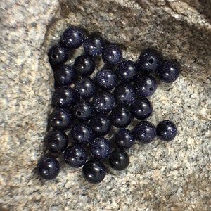 Blue Sand Stone Beads,  Gemstone Aventurine Beads, Round Natural Stone Jewelry Beads, 4mm 6mm 8mm 10mm 12mm 5-200pcs