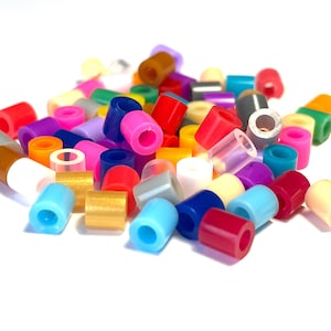 Perles acryliques en tube cylindrique de 5 mm, grosses perles Hama, gros trous, 300 pièces de perles à fusible, puzzles de création de jouets