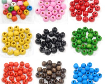 300pcs Natural color Wooden Spacer Beads Kids Toy crafts Making Necklace 11mm