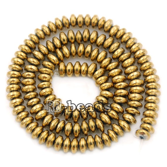 6MM MATTE GOLD HEMATITE GEMSTONE LOVE HEART LOOSE BEADS 15.5/"
