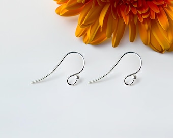 French Hooks Earring Wires 925 Sterling Silver Earring Hooks  Earring Findings 7mm Earring Hooks  Ear Wires Ball End