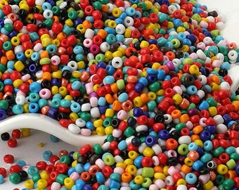 Mixed Opaque Seed Beads, round assorted beads, 2mm beads,  small glass beads, 1000pcs