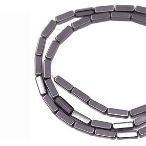 Black hematite rectangle bead 2x4mm, Stone Loose beads, Gemstone Jewelry beads, beading and jewelry making. 16'' inch. strand