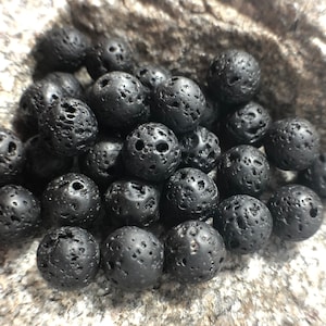 Black Lava Rock beads,  Gemstone Beads, Round Natural Stone Jewelry Beads, 4mm 6mm 8mm 10mm 12mm 5-200pcs