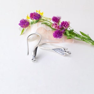 Ganchos para pendientes de plata de ley 925, alambres con forma de hoja sin níquel, accesorios de plata maciza, suministros de bricolaje, aro de anzuelo.