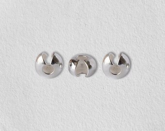 925 Sterling Silber Crimp Covers Beads, 3 4 5 mm - Verkauf erfolgt durch 1 Stück
