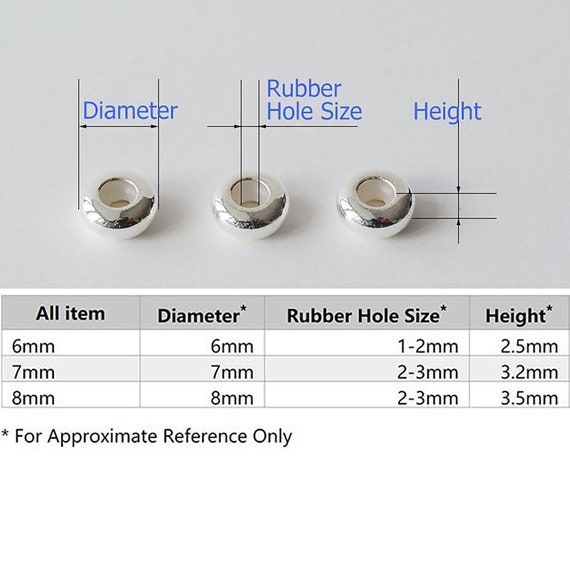 20 Stück Edelstahl-Perlen Mit Gummiring – 8 Mm Abstandshalter Für Armbänder & Halsketten, Silberfarben