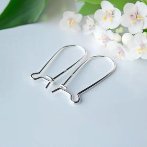 Dangle Earrings Wire Hook - 925 Sterling Silver Kidney Shaped hoop -  Arch Earring Connector