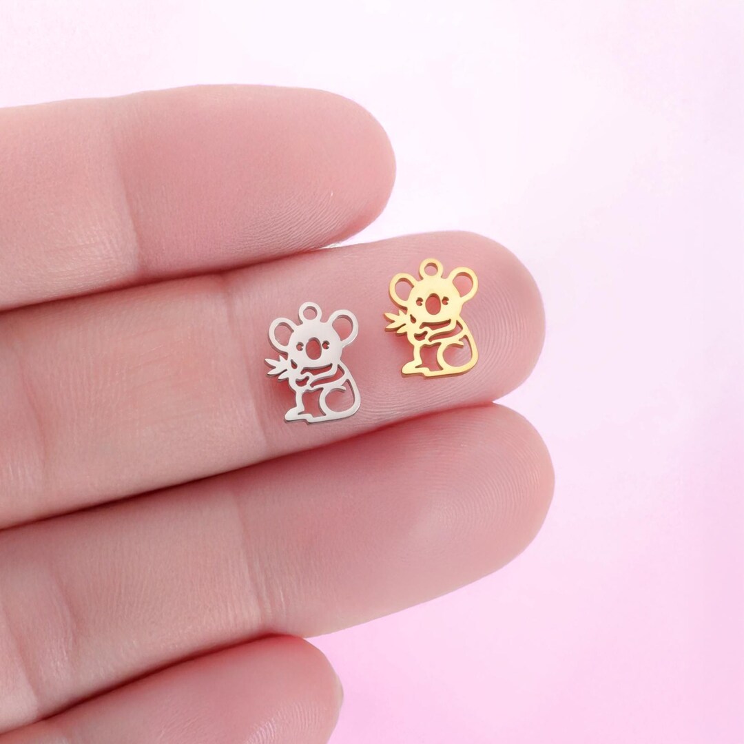 DALANE Acciaio Inossidabile Carino Orso Koala Collana Moda Ciondolo 18K