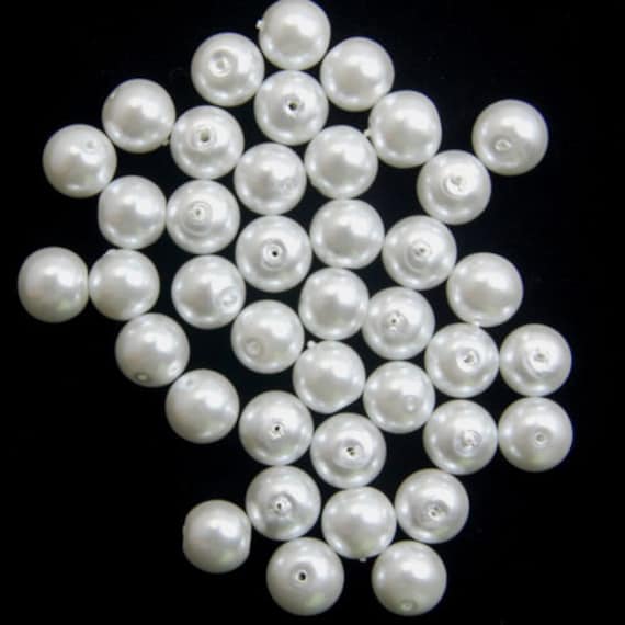 White Czech Glass Pearl Round Beads, 100pcs for all size 3mm 4mm 6mm 8mm  10mm 12mm 14mm, Opaqu loose beads For jewelry making and beading