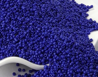 Perles de graines japonaises bleu foncé, verre Autriche Miyuki Delica rondes petites perles, 1000pcs, 2mm 12/0