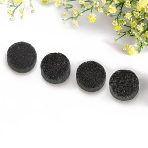 Zwarte druzy-kwartsagaat cabochon met platte achterkant, 2-delig - 6 mm 8 mm 10 mm 12 mm 14 mm 16 mm 18 mm 20 mm ronde kralen