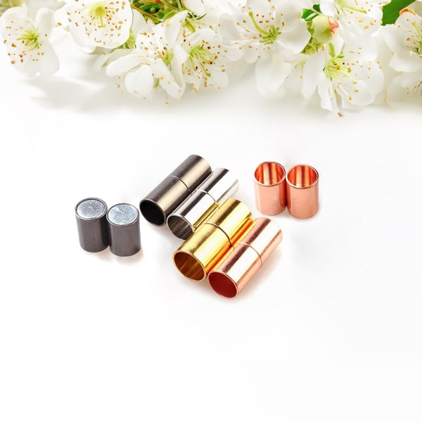 BZUEPRS 30 PCS Magnetic Clasps For Jewelry, Leather Cord End Caps Magnetic Locking Clasps And Closures, Jewelry Making Supplies For Leather Bracelet, Kumihimo (4 MM / 0.16 In - Foto 5