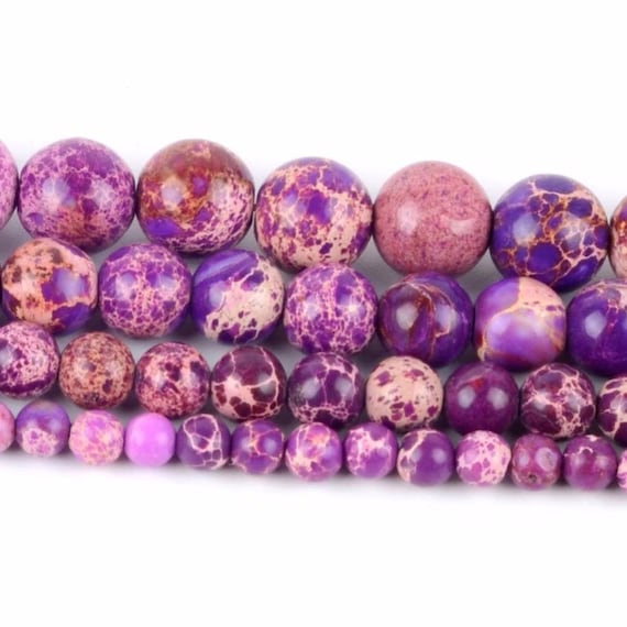 Purple Imperial Sea Sediment Jasper, Stone Beads, Galaxy Jasper