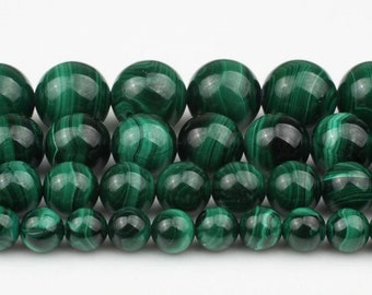 Grade AAA Natural Malachite Beads, Loose Gemstone Beads, Stone Spaser beads, Round Natural Jewelry Beads 4mm 6mm 8mm 10mm 12mm,