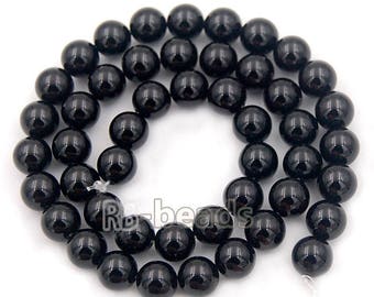Black Agate Onyx Beads, Onix Gem 2mm 3mm 4mm 6mm 8mm 10mm Stone Round Jewelry Bead, For Jewelry making and Beading