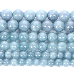 Natural Aquamarine 14mm Gemstone Bead, 4mm 6mm 8mm 10mm 12mm loose jewelry beading beads, for jewelry making