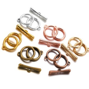 OT Toggle-spännen för smycken Handgjord tillverkning Armband Halsband DIY Smyckestillverkning Hitta tillbehör, Silver Guld Brons Cooper 10 st