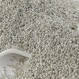 Perline di semi d'argento, perline rotonde di vetro piccole, 1000 pezzi, 2 mm 12/0