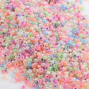 Perline di perle miste, perline rotonde in vetro, piccole, 1000 pezzi, 2 mm 12/0
