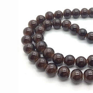 Perla de cristal checo recubierta de color marrón chocolate, cuentas redondas lisas de 4 mm, 6 mm, 8 mm, 10 mm y 12 mm, cuentas sueltas opacas, joyería mk y abalorios, 16&#39;&#39; str