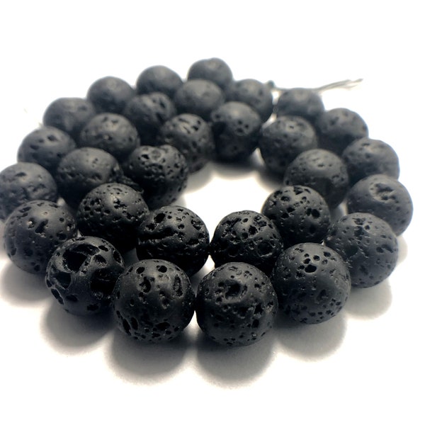 Natural Black Lava Rock Beads, lava bead diffuser, Black Wholesale Gemstone Round Beads, Jasper Beads, 4mm 6mm 8mm 10mm 12mm 14 mm 16mm