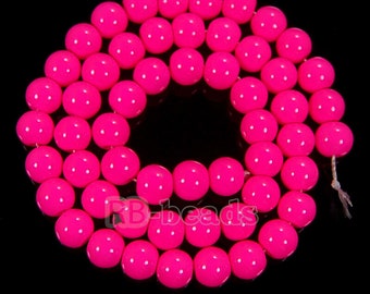 Pink Coated Czech Glass Pearl Smooth Round Beads, 4mm 6mm 8mm 10mm 12mm 14mm 16mm Opaqu loose beads, jewelry making and beading 16'' str