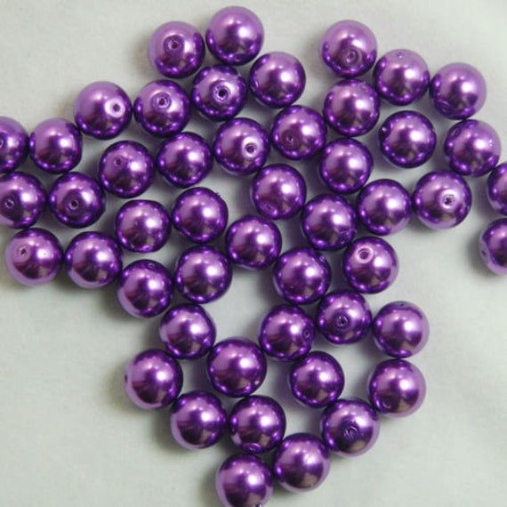 Dark Purple Czech Glass Pearl Round Beads, 100pcs 3mm 4mm 6mm - Main Image