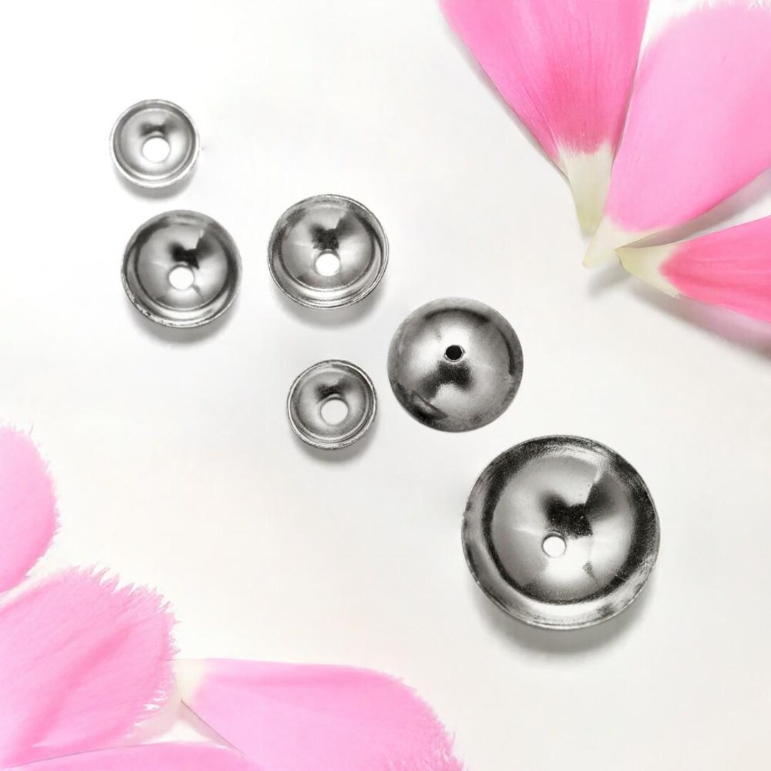 3-8 mm ステンレススチール ラウンドビーズキャップ、ボウルコネクタ