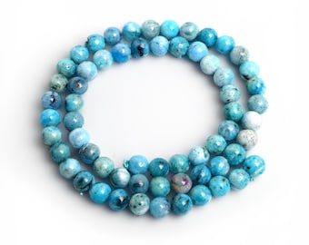 Perline Di Emimorfite Verde Chiaro Blu Genuino Da 10 Mm, Grado A - Foto 3