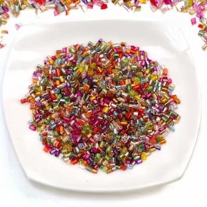 Perline di vetro a forma di tromba con interno tubolare da 2 x 3 mm, perline di vetro ceche assortite e perline tubolari lisce per lavori artigianali, perline distanziatrici per la creazione di gioielli.