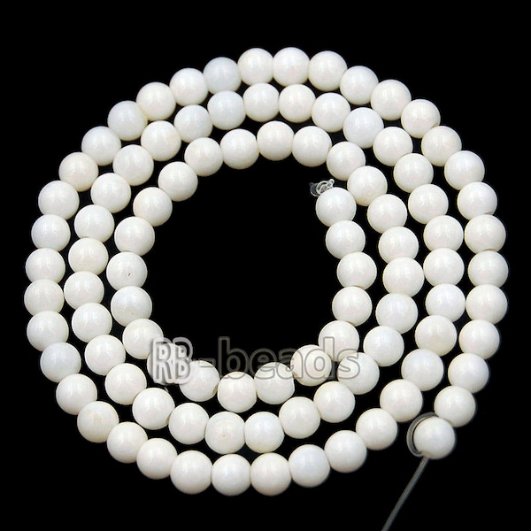 Perles d’albâtre en onyx blanc naturel, Gem 2mm 3mm 4mm 6mm 8mm 10mm Pierre Bijoux ronds Perles de pierres précieuses,
