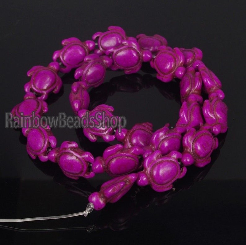 14x17mm Jewelry Beading Natural Stone beads 16/'/' strand Fuchsia Howlite Turquoise Carved Turtle Gemstone beads