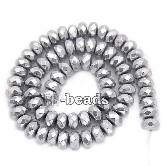Hematite Gemstone Rondelle Spacer Beads 16'' 2mm 3mm 4mm 6mm 8mm Smooth Faceted 