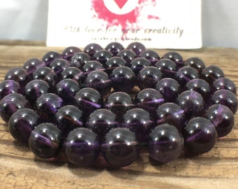 Genuine Amethyst Beads, Purple Wholesale Gemstone beads, Stone Beads, Spacer Beads, Round Natural Beads 2mm 3mm 4mm 6mm 8mm 10mm 12 mm