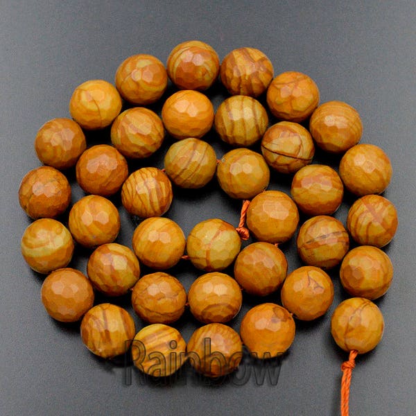 Natural Faceted Wood Vein Jasper Brown Beads, Gem 4mm 6mm 8mm 10mm Stone Round Jewelry Gemstone Beads, For Jewelry making and Beading