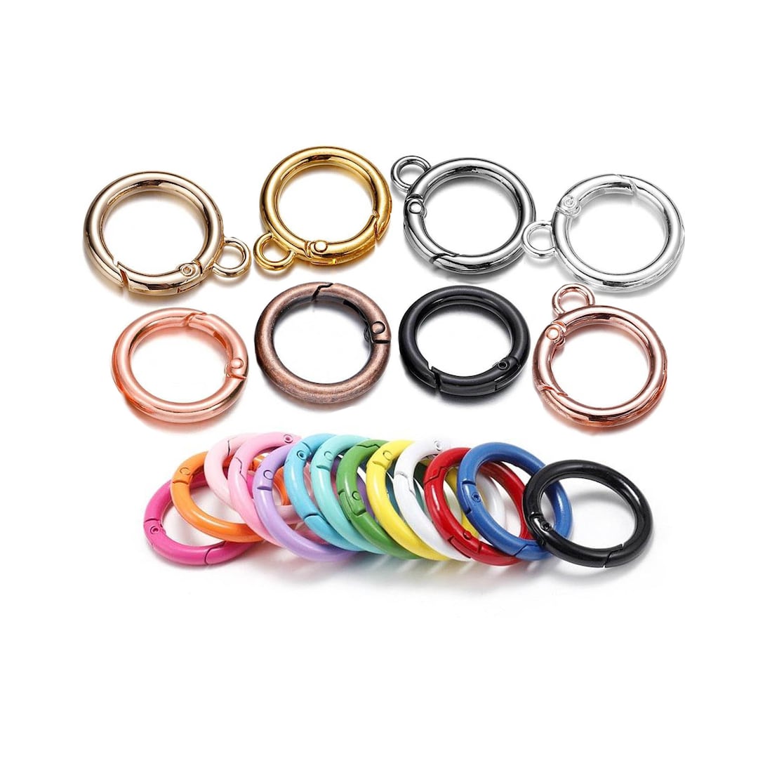 Spring O Ring Clasp, Push Gate Snap Metal Hook for Keychain and Other ...