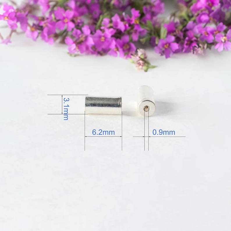 925 Sterling Silver Tube Earring Backs with Silicone and Rubber Backs, Premium Quality image 2