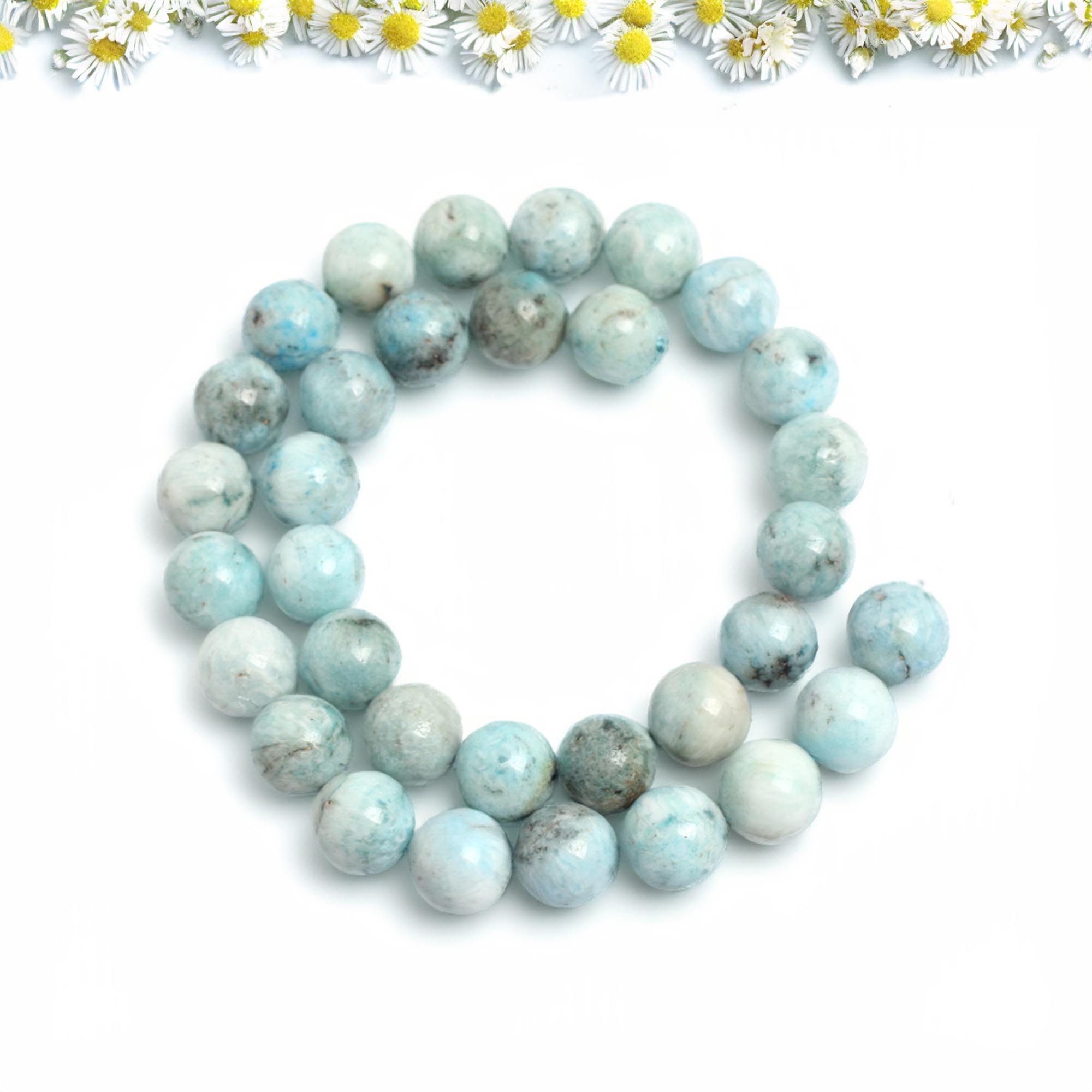 Perline Di Emimorfite Verde Chiaro Blu Genuino Da 10 Mm, Grado A - Foto 12