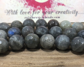 Natuurlijke gefacetteerde blauwe labradorietkralen, 4-10 mm labradoriet ronde sieraden edelsteen kralen voor sieraden maken en kralen