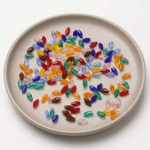 Fasettslipade glasdroppspärlor i bikonform 4 x 10 mm 6 x 12 mm Färgmix, Precisionsslipade droppar, Armband, Halsband, Örhänge, DIY-pysselmaterial