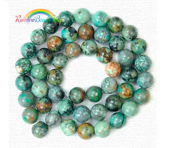 Africain Turquoise 6 mm Perles Ronde Bijoux Perles Gemme 1 Strang