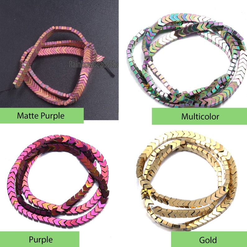 Matte pink, multicolor, pink, gold 6mm Hematite Arrow bead