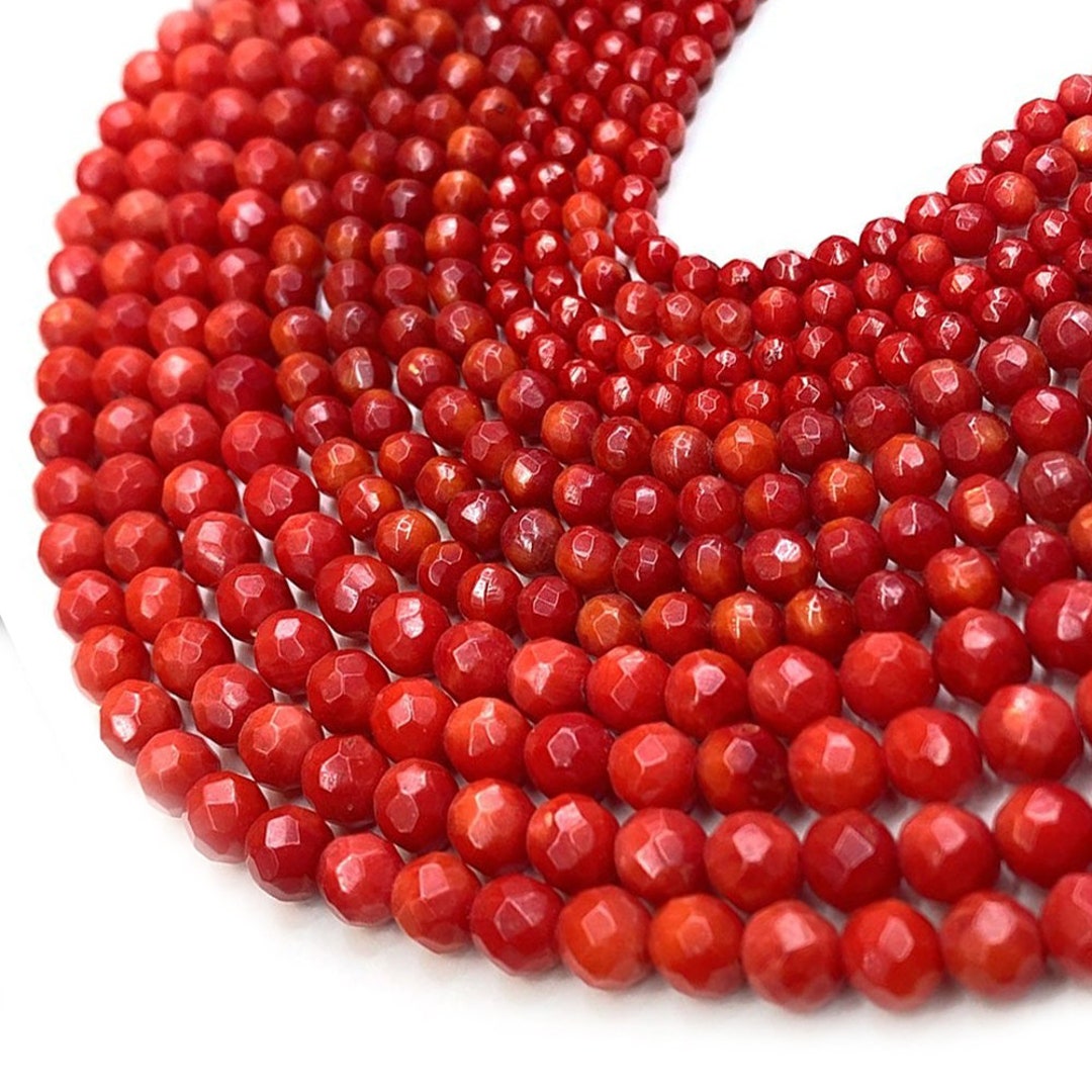 Perles De Corail Naturel Rondelles 100% Naturelles - Méditerranée Italie, 4 Pièces, 32 Carats