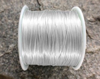 White Strong Stretchy Elastic String, Beading cord, jewelry making wire, thread For Diy Bracelet Necklace,  (50 meters reel)