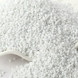 12 perline di semi bianche opache, piccole perline rotonde in vetro da 2 mm, 1000 pezzi