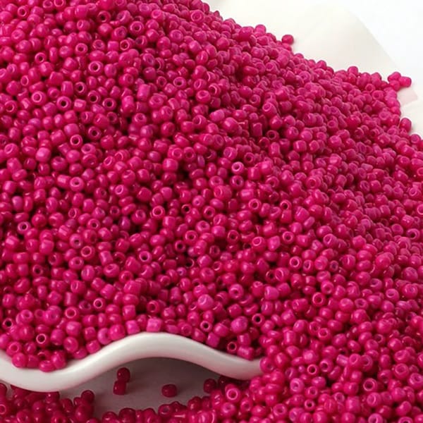 Fuchsia Opaque japanese seed beads, 2mm 12/0 Miyuki Delica small glass Austria round beads, 1000pcs