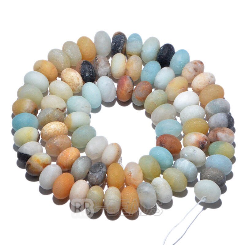 Gem Natural Rondelle Multi Color Amazonite Beads Smooth Matte - Etsy