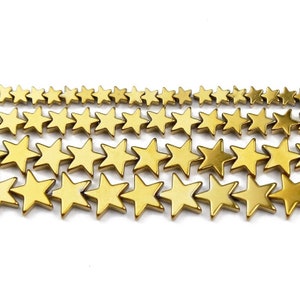 Gold Flache Stern Hämatit Lose Perlen, 4 mm 6 mm 8 mm 10 mm Edelstein Stein Schmuck und Perlen Perlen, 16 &#39;&#39; Strang