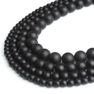 Matte Black Onyx beads, 2mm 3mm 4mm 6mm 8mm 10mm 12mm 14mm Round Beads, Stone Spacer Beads  15&#39;&#39; strand,